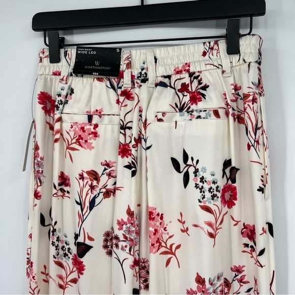 NEW WORTHINGTON Sasha Floral High Waist Wide Leg Pants Multicolor Stretch - Picture 6 of 14